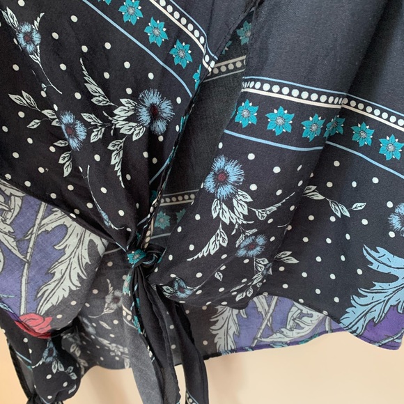 Warm Brand Cotton Silk Top in Floral Print Poppy, Rose, USA made size M, 2, 6-8 - Picture 4 of 11